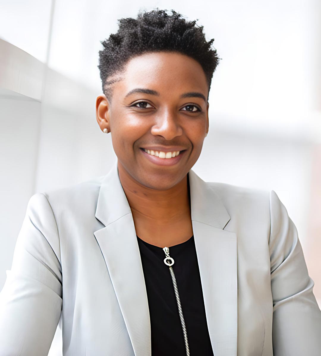 Woman with Short Hair Smiling Woman with Short Hair Smiling